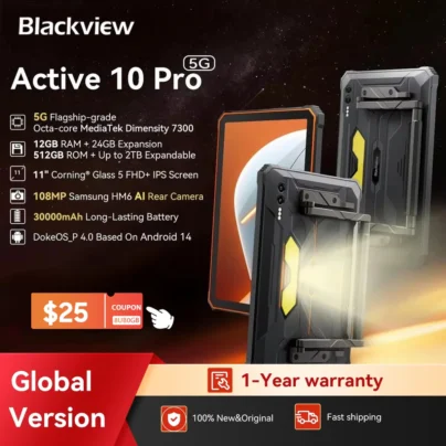 [World Premiere] Blackview Active 10 Pro Rugged Tablets 5G MTK 7300, 11" FHD+ Display, 12GB 512GB, 30000mAh Battery 108MP Camera