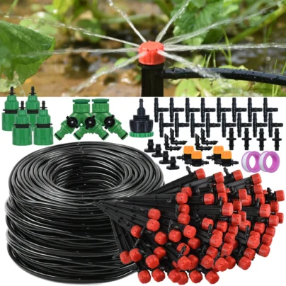 KESLA 5M-50M Automatic Watering Drip Irrigation System Garden Hose DIY Micro Drip Watering Kits w/ Adjustable Sprinkler Dripper
